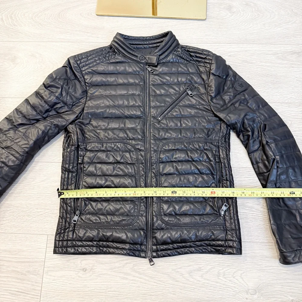 Moncler full leather Quilted Jacket Size 1 (Fits more like Size Small) JU0011 - Picture 12 of 15